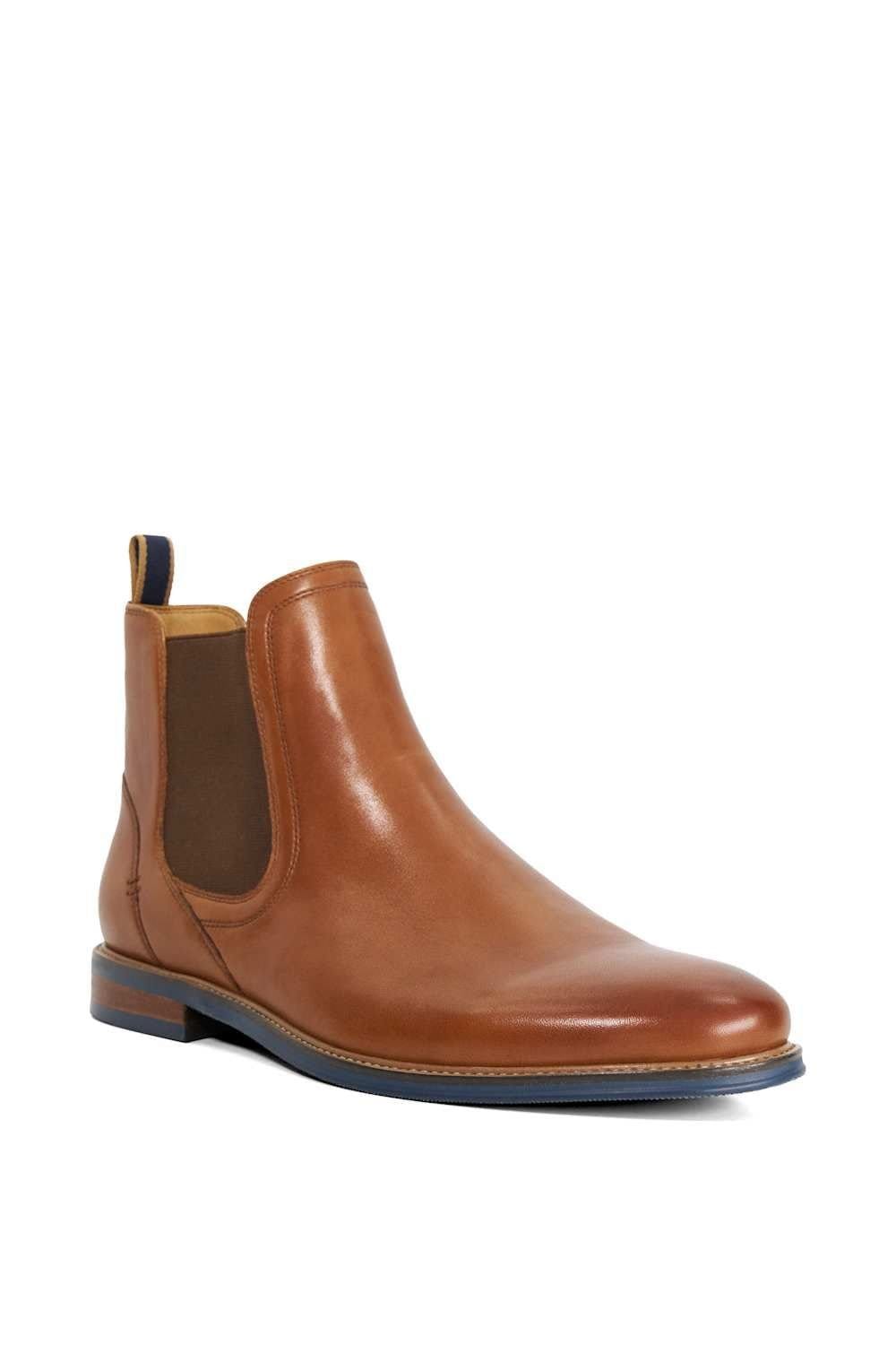 Dune London Dune London Men's Wide Fit 'Mckinley' Leather Chelsea Boots in Brown - 2
