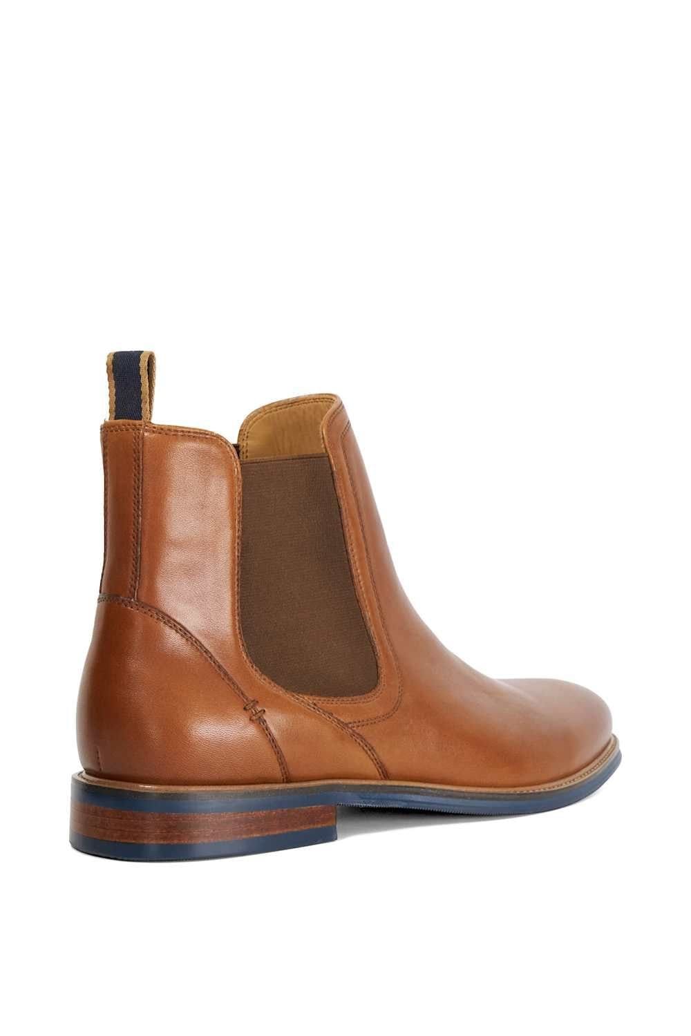 Dune London Dune London Men's Wide Fit 'Mckinley' Leather Chelsea Boots in Brown - 3