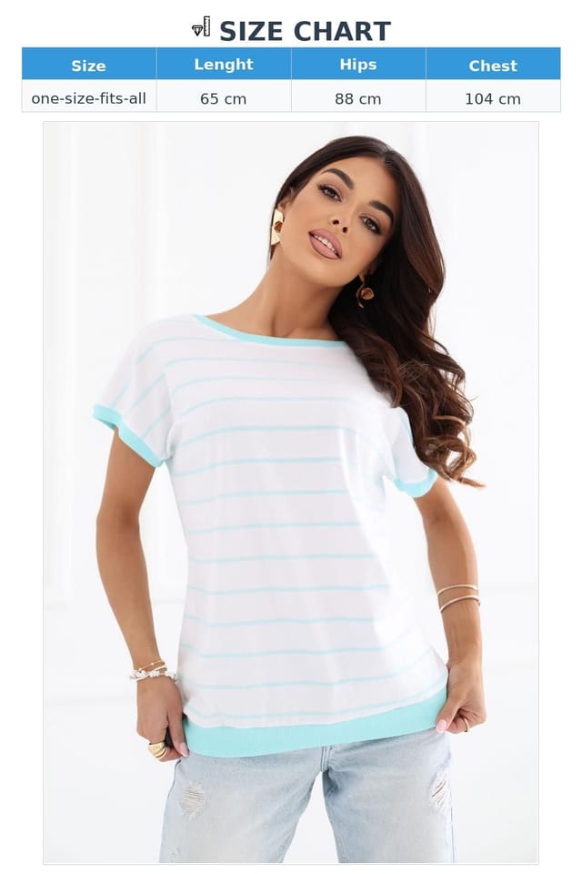 Love Lace Love Lace Women's Striped Cotton Elastane Blouse with Bow Back Style 227048 in Green - 3