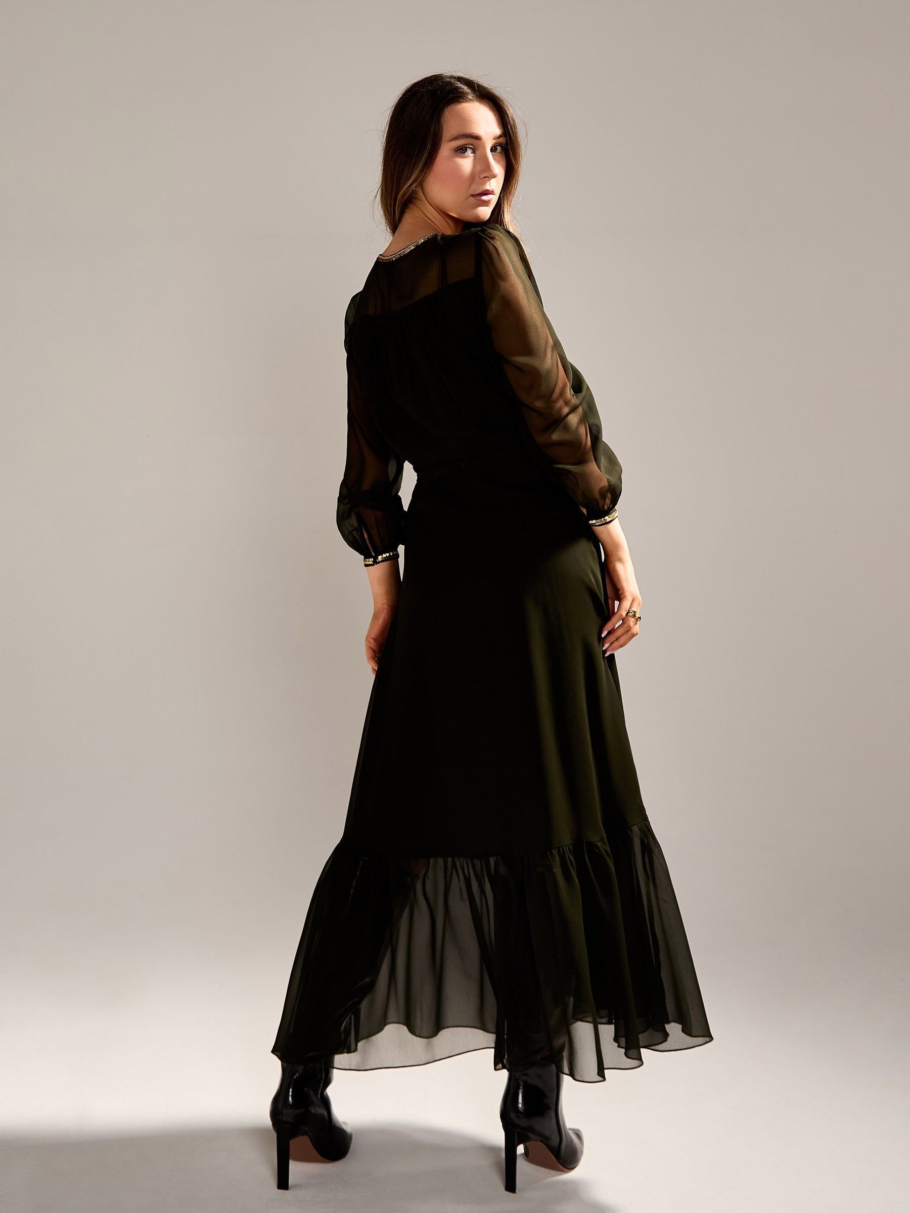 GWD by GEORGE W. DAVIES GWD by GEORGE W. DAVIES Women's GWD Monica Khaki wrap Maxi Dress - 2