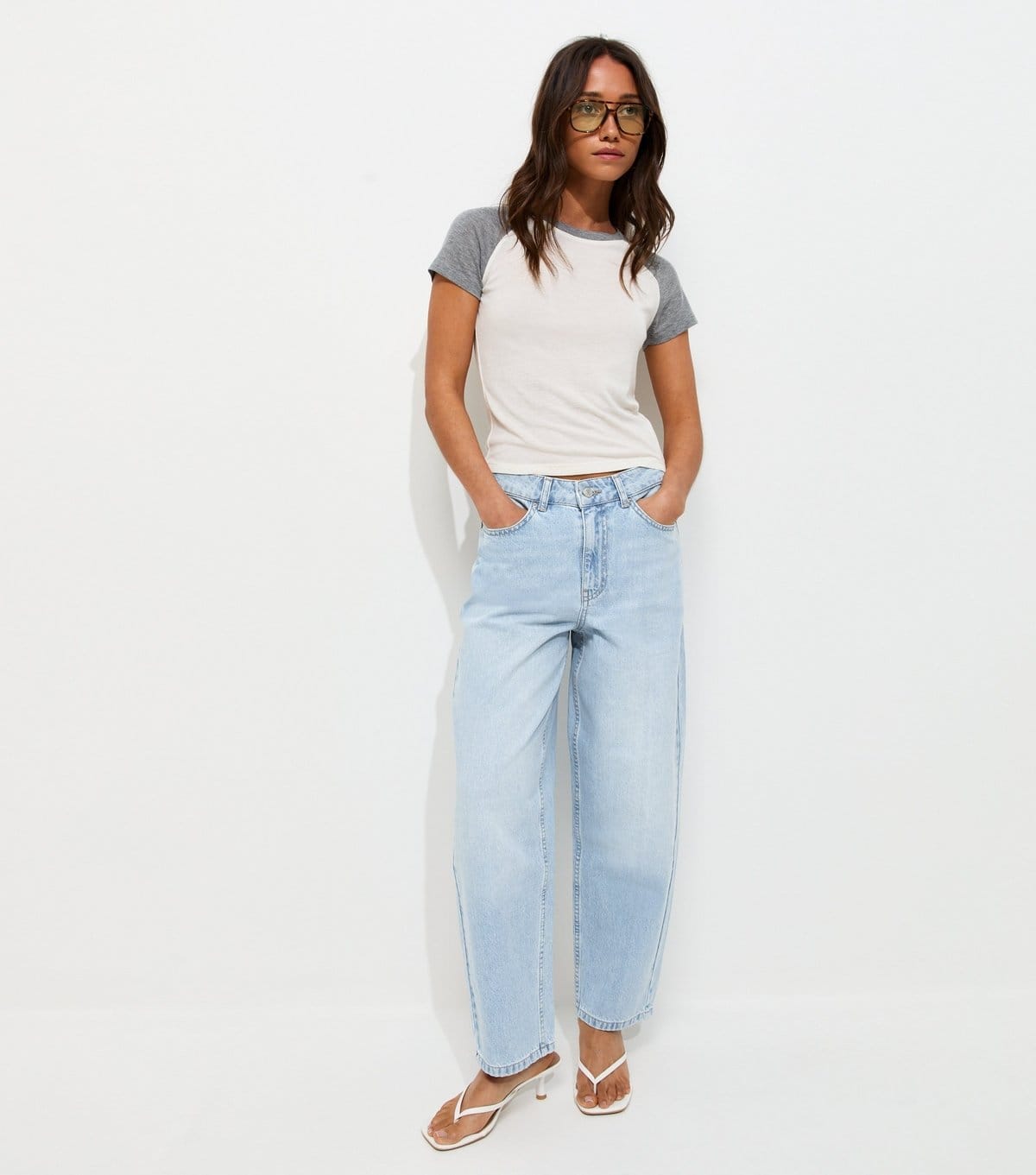 New Look Light Blue Wash Cropped Tapered Jeans