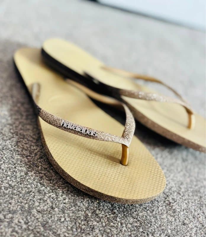 Havaianas Havaianas gold ombré glitter flip flops sandals wedding hen do holiday party 7-8 same day post