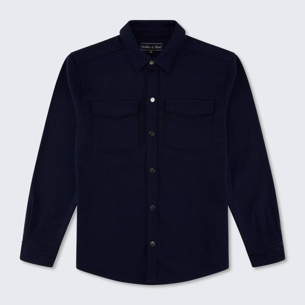 Walker & Hunt Walker & Hunt Men's Mason Overshirt in Navy - 1