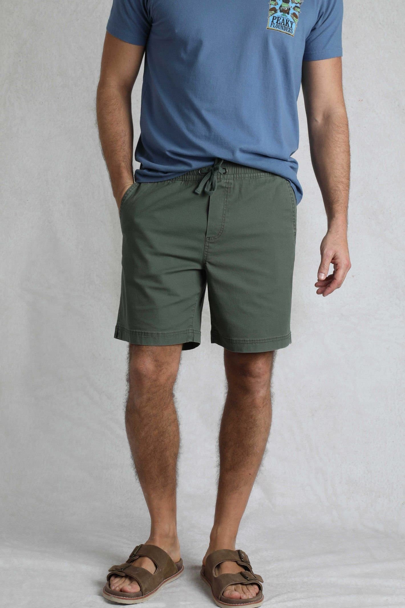Weird Fish Weird Fish Men's Weston Canvas Shorts in Dark Olive