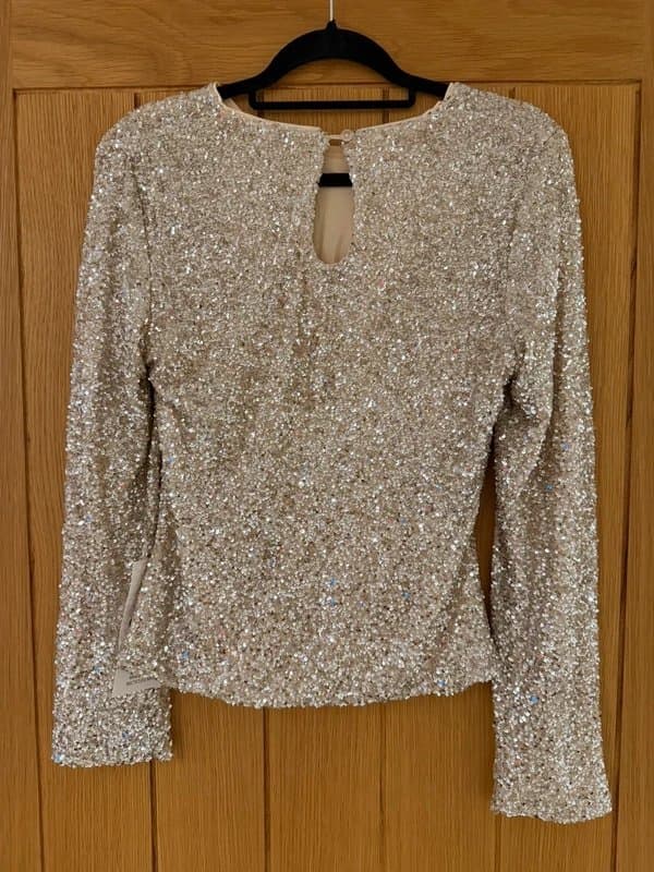 Never Fully Dressed Never Fully Dressed Long Sleeved Sequin Top UK12
