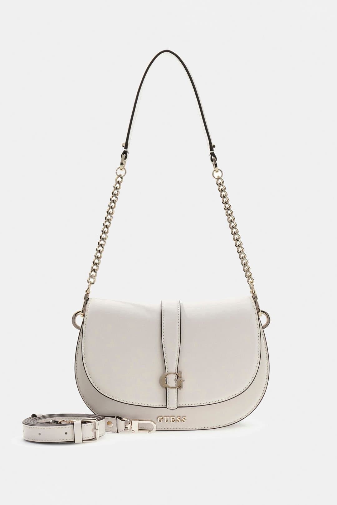 Guess Guess Women's Carrie Flap Shoulder Bag Stone