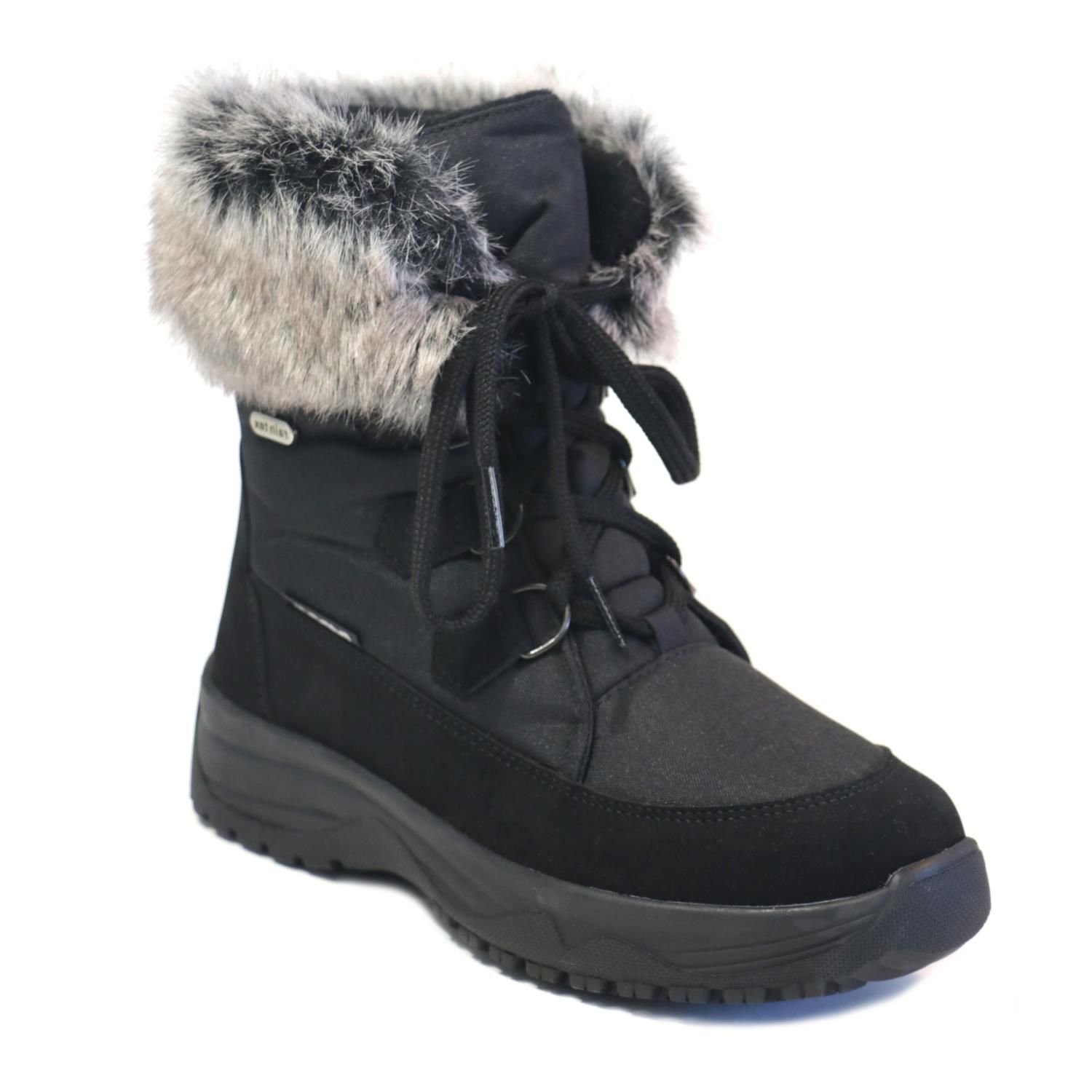 Mammal Mammal Women's 'Victoria' Winter Ankle Boots with Flip-over Ice Grips in Black - 2