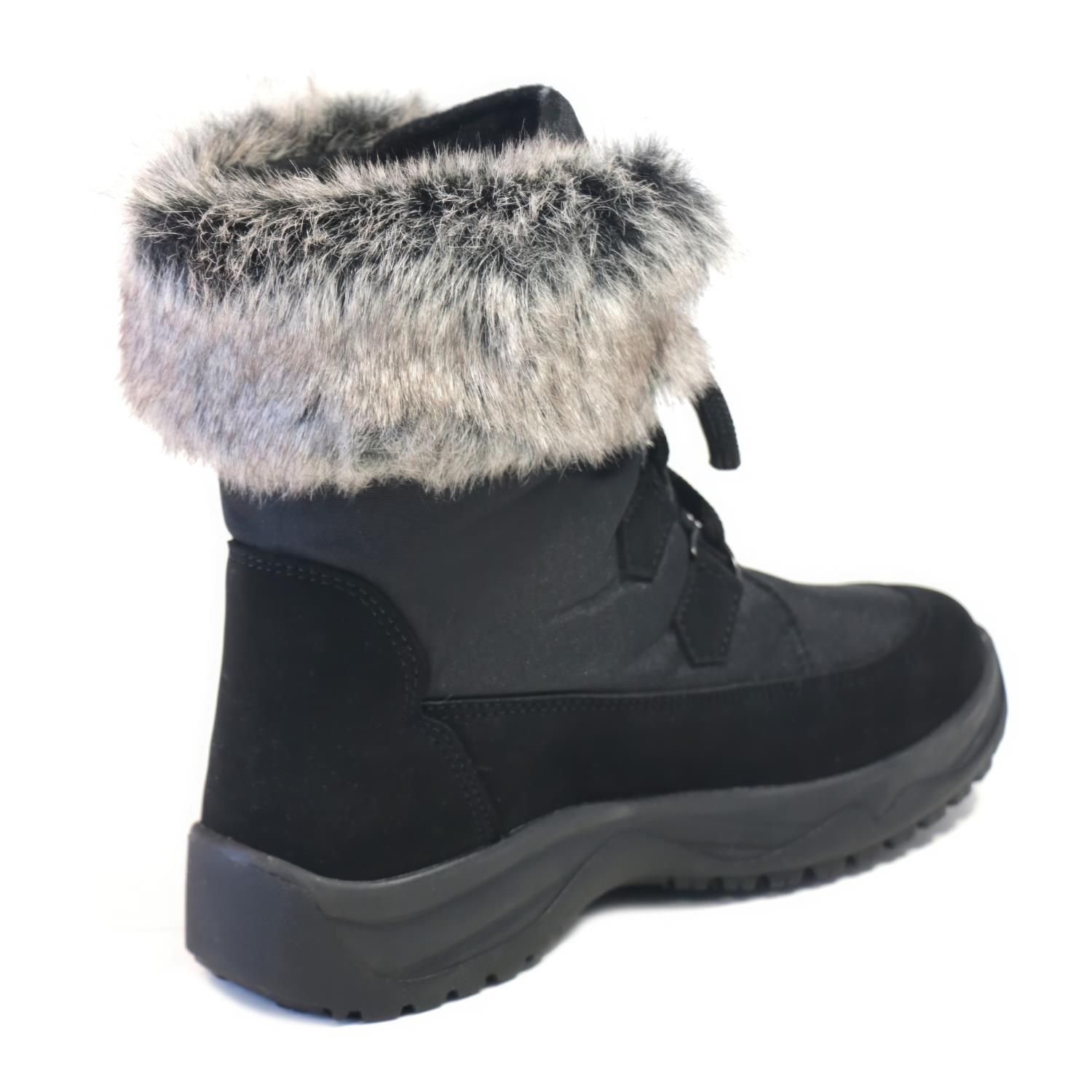 Mammal Mammal Women's 'Victoria' Winter Ankle Boots with Flip-over Ice Grips in Black - 3