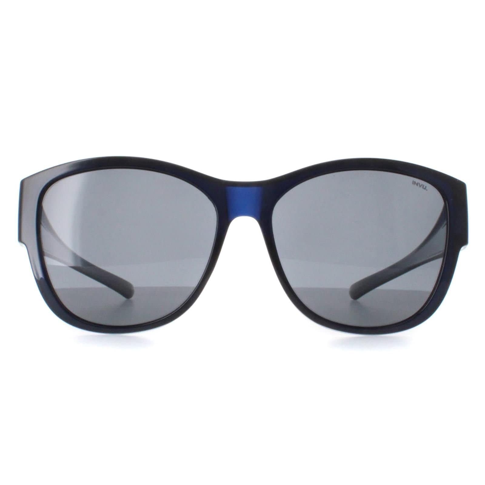 INVU INVU Women's Round Transparent Blue Blue Polarized E2102