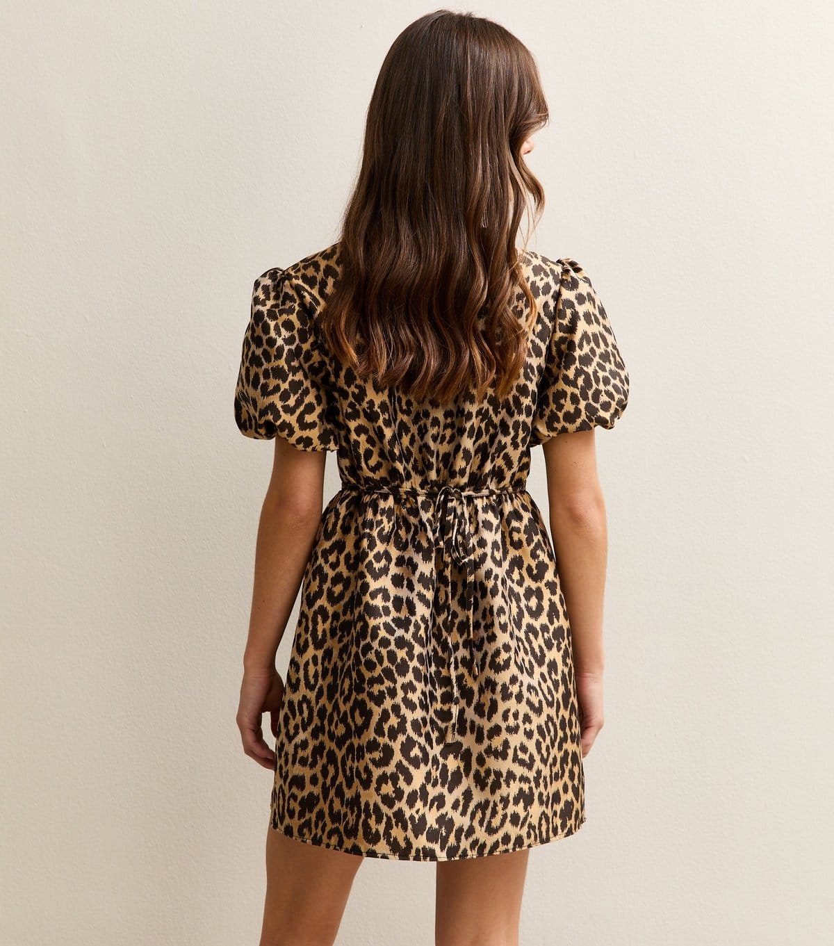 New Look Women's Petite Brown Leopard Print Jacquard Mini Dress New Look - 4