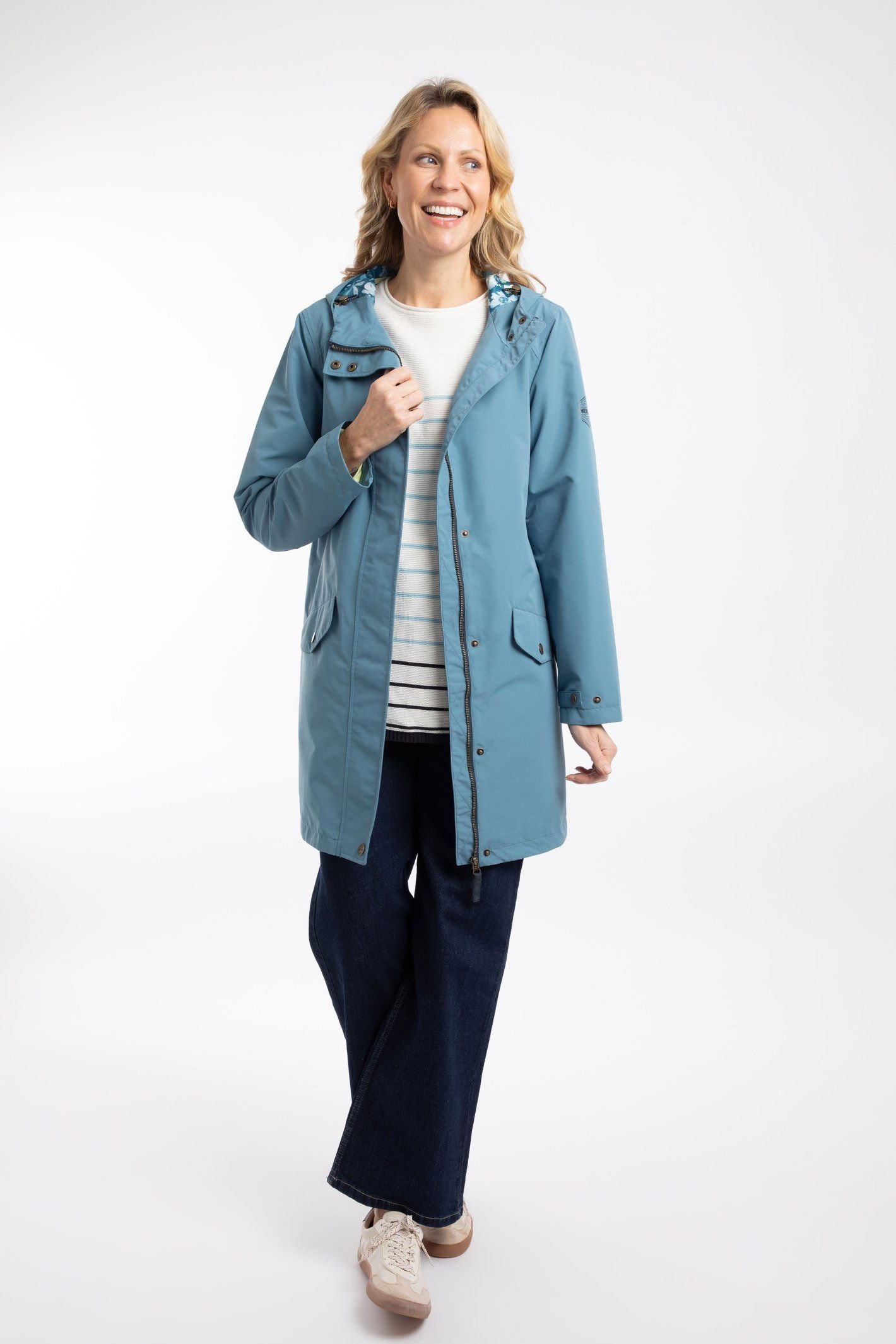 Weird Fish Weird Fish Women's Delara Waterproof Jacket in Mid Blue - 4