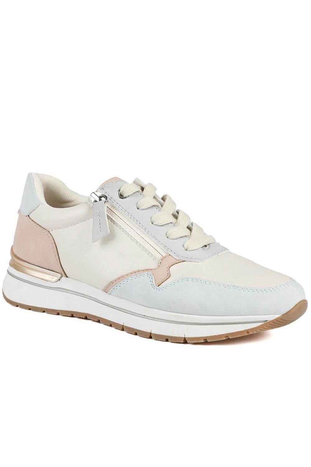 Bellissimo Bellissimo Women's Chunky Zip & Lace Trainers in Beige