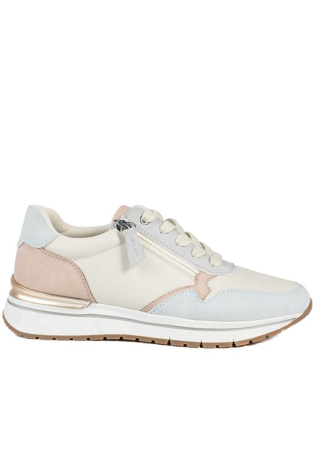 Bellissimo Bellissimo Women's Chunky Zip & Lace Trainers in Beige - 2