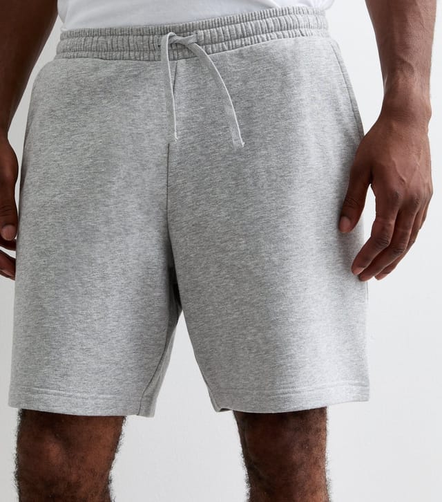 New Look Men's Grey Relaxed Fit Drawstring Jersey Shorts New Look - 2