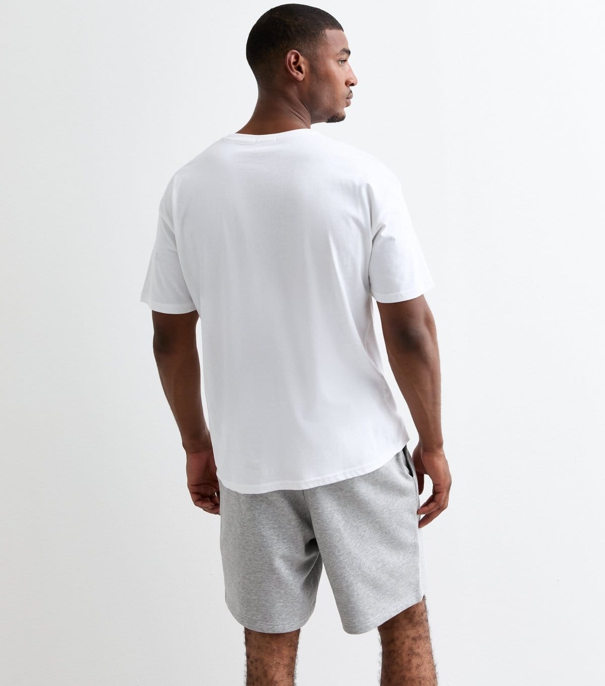 New Look Men's Grey Relaxed Fit Drawstring Jersey Shorts New Look - 4