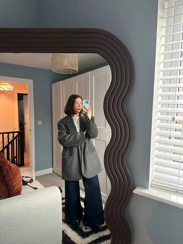 Topshop Topshop oversized brushed wool grey blazer