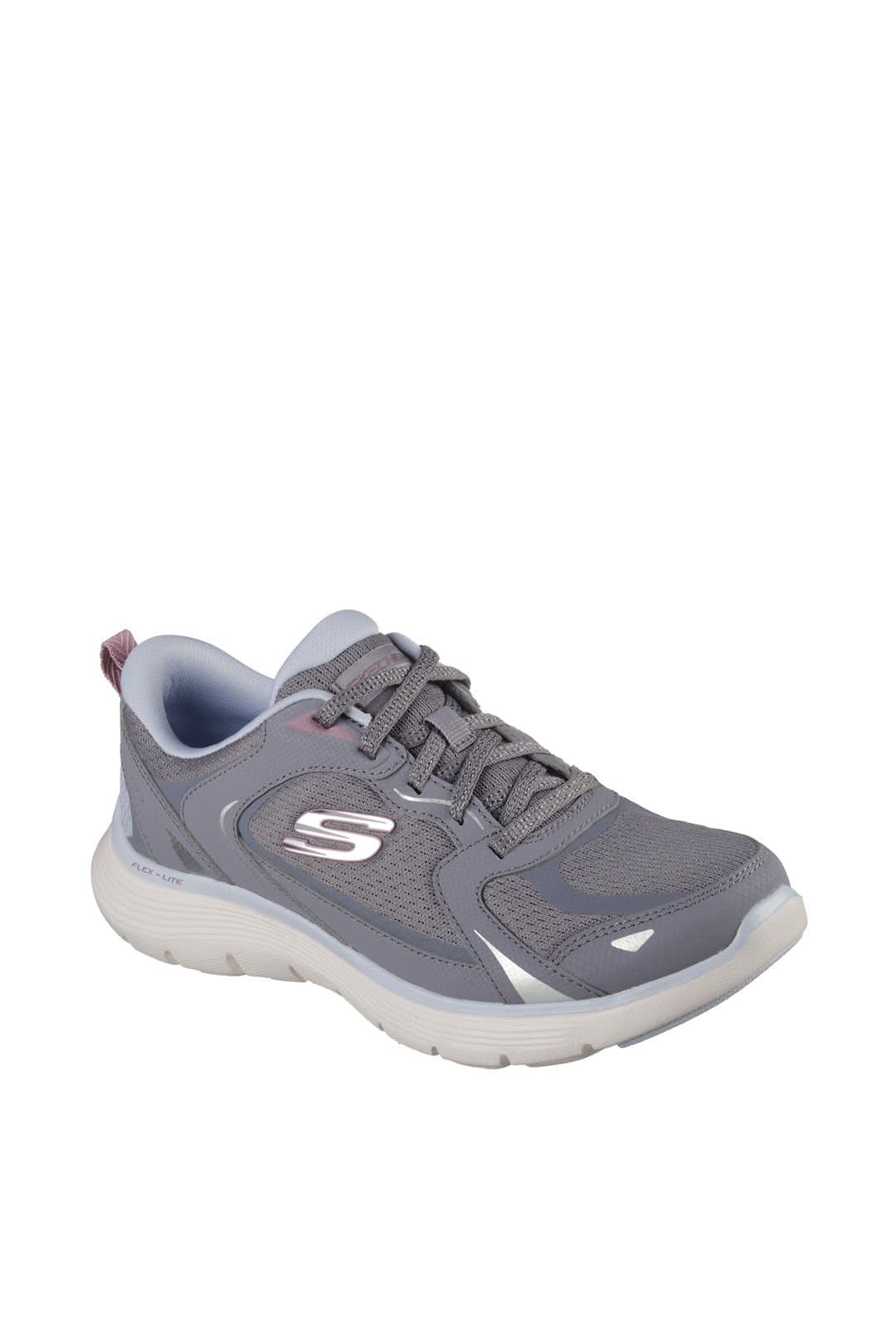 Skechers Skechers Charcoal Duraleather Lace-Up Trainers