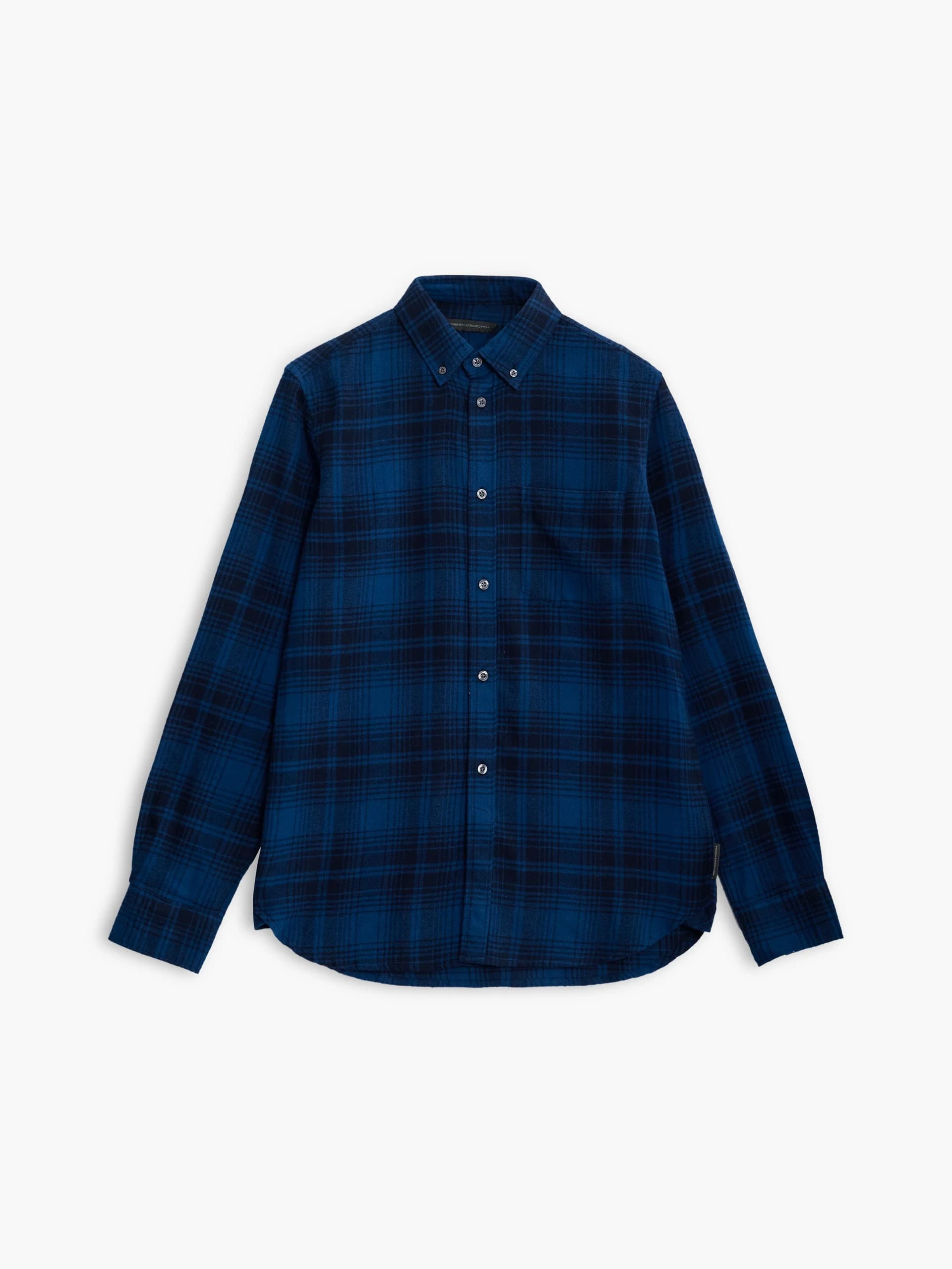 French Connection French Connection Blue/Marine Check Flannel Long Sleeve Shirt