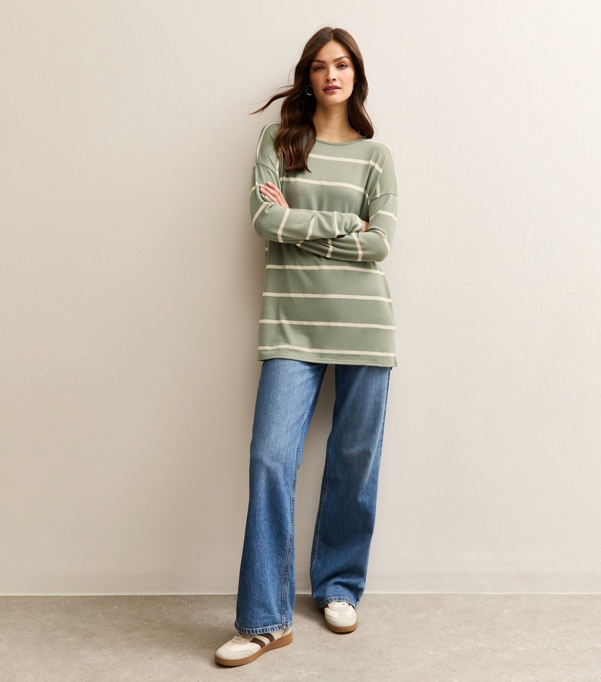 New Look Women's Tall Soft Touch Stripe Print Long Sleeve Top New Look - 3