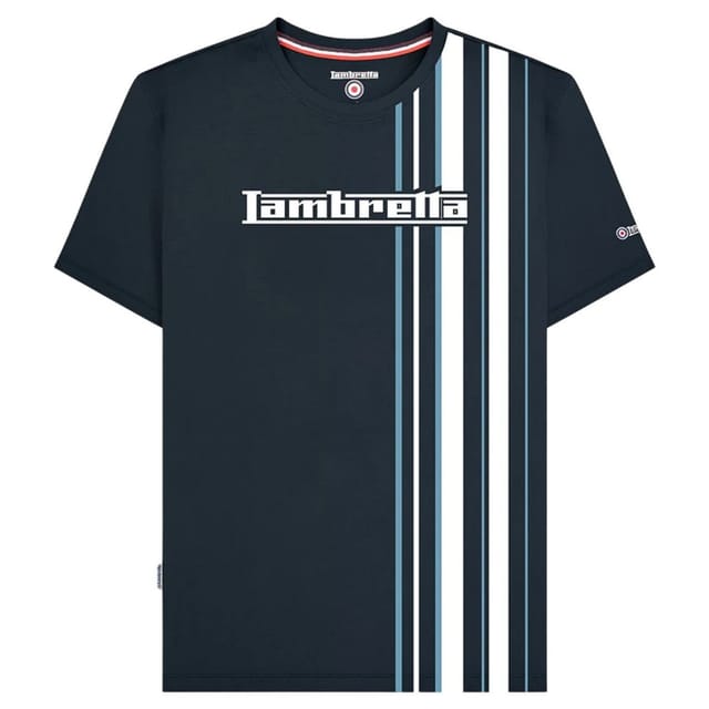Lambretta Lambretta Men's Racing Stripe T-Shirt in Navy - 2
