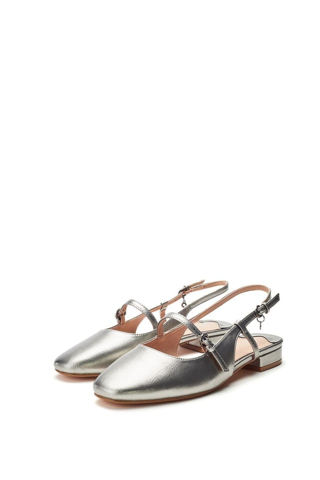 Moda In Pelle Moda In Pelle Women's 'Faiga' Porvair Ballet Pumps in Metallic Silver - 3