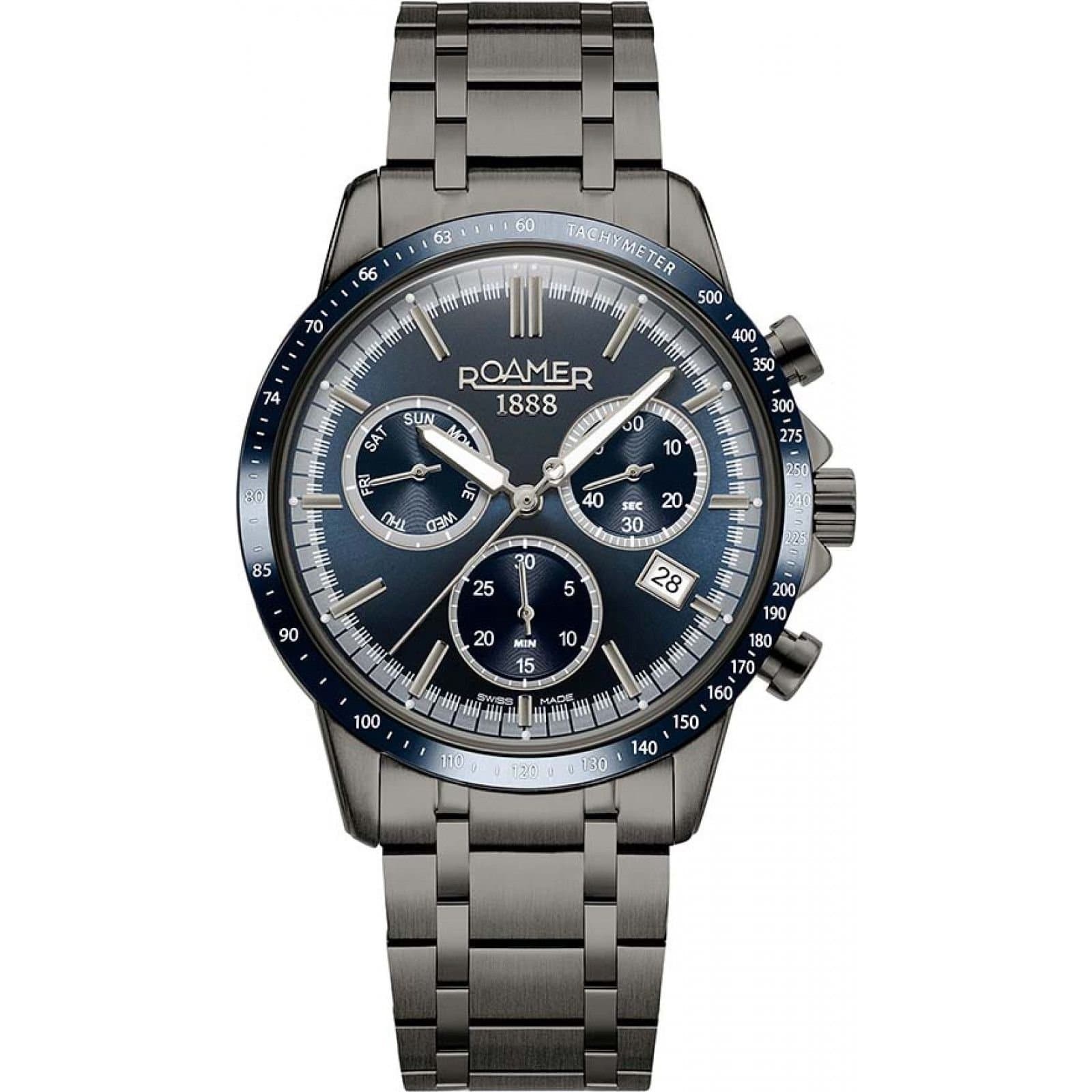 Roamer Roamer Men's 968988-44-45-20 Mercury 44mm Quartz Watch in Dark Grey