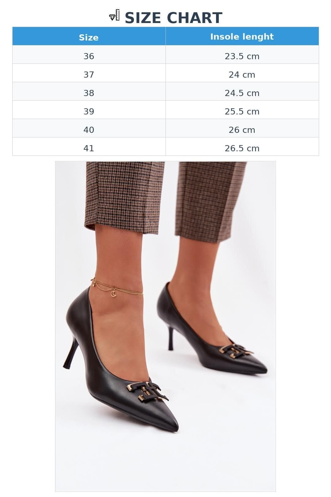 Love Lace Love Lace Women's Slim Pointed Toe High Heel Shoes With Front Accent in Black - 4