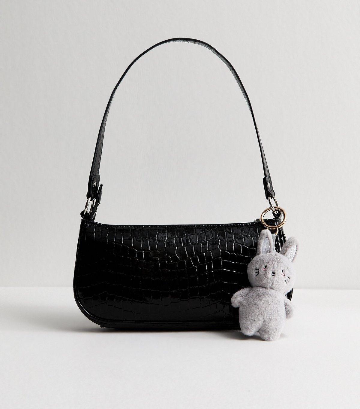 New Look Grey Plush Bunny Bag Charm New Look - 1