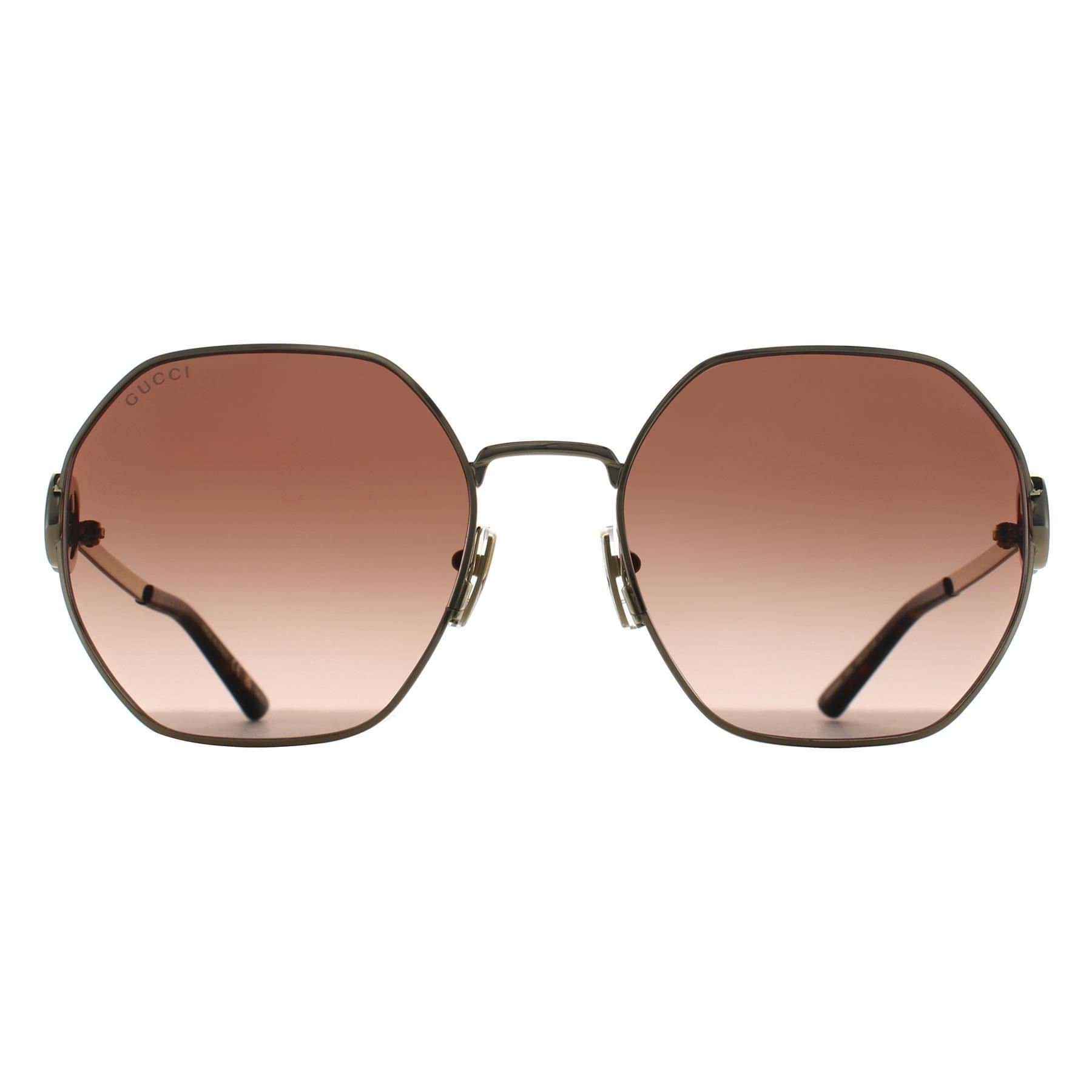 Gucci Gucci Women's Round Gold Brown Gradient GG2046S
