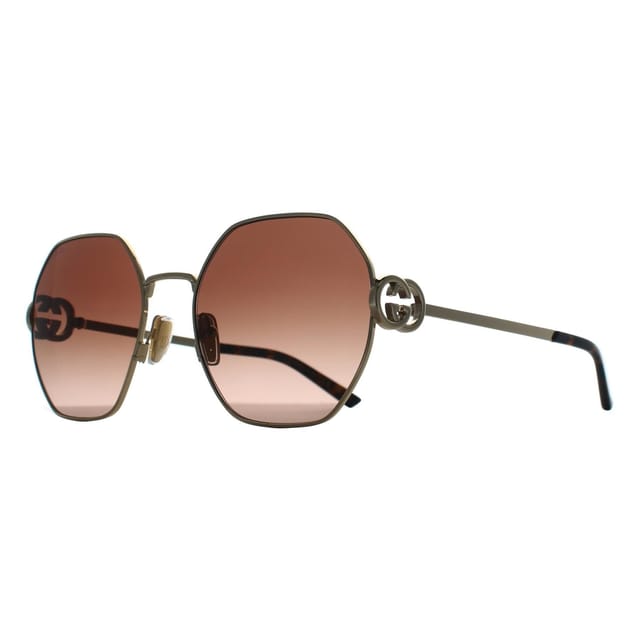 Gucci Gucci Women's Round Gold Brown Gradient GG2046S - 2