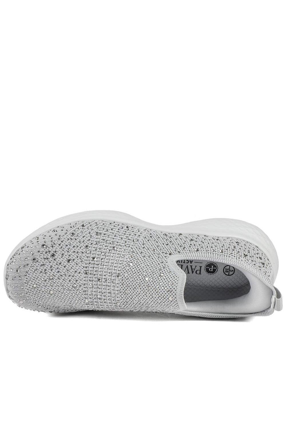 Pavers Pavers Women's Wide Fit Memory Foam Easy Step In Trainers in Grey - 4