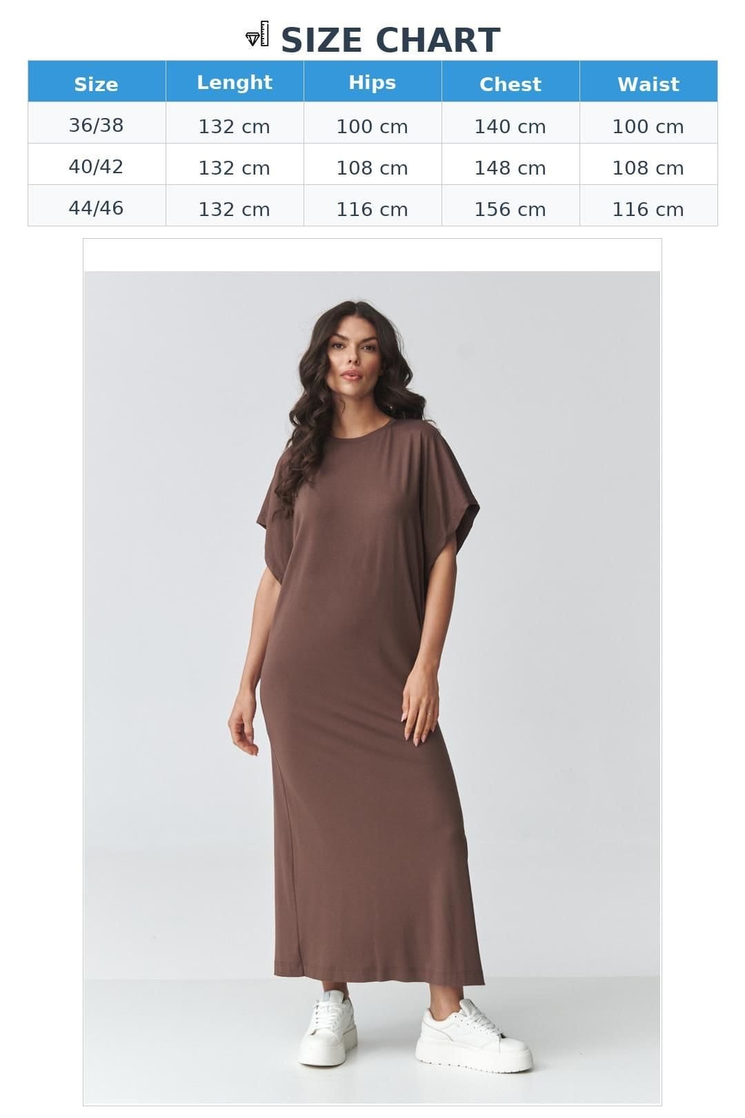 Love Lace Love Lace Women's Oversized Maxi Dress with Side Slit Style 225675 in Brown - 4
