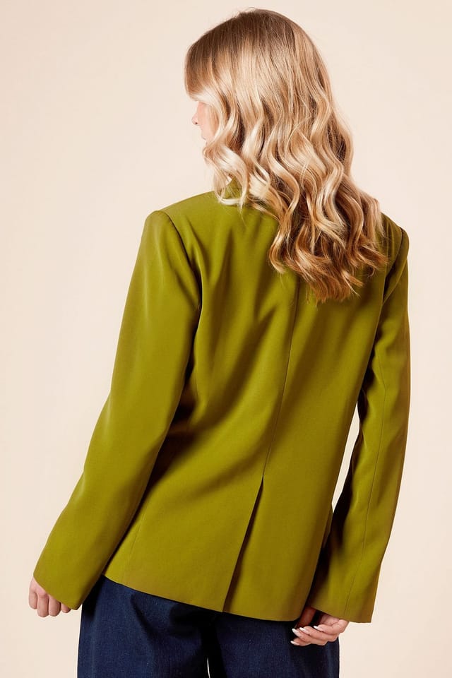 Dorothy Perkins Dorothy Perkins Women's Tailored Seam Front Detail Blazer in Khaki - 3