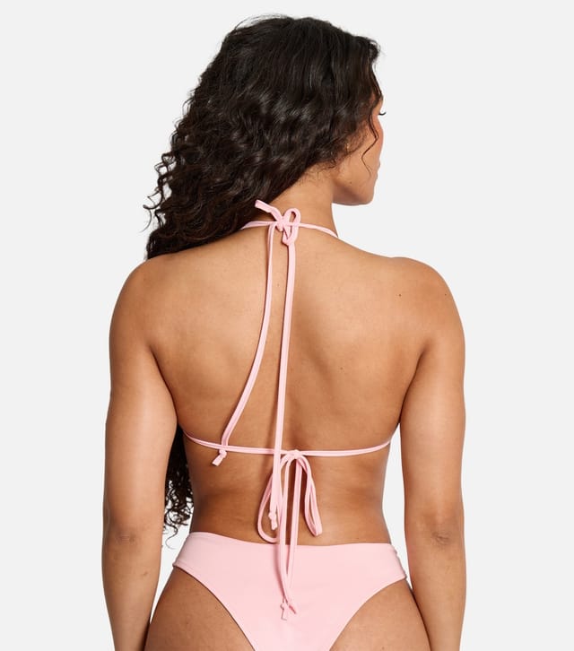 Public Desire Women's Light Pink Flower Appliqué Triangle Bikini Top Public Desire New Look - 3