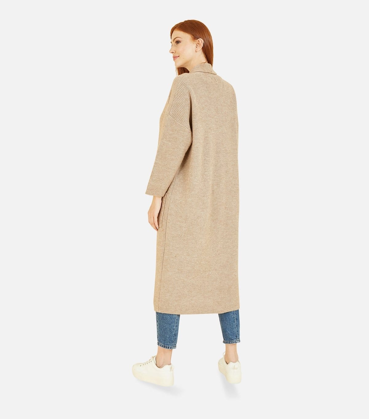 Yumi Women's Cream Knit Long Cardigan Yumi New Look - 4