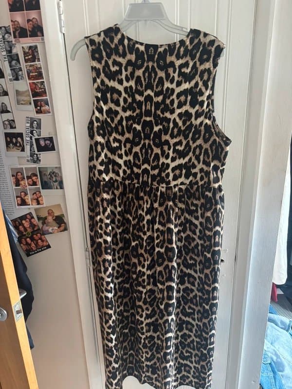 ASOS ASOS tie front midi leopard dress