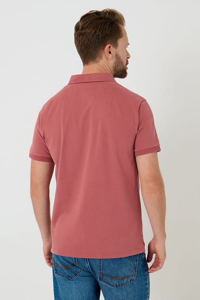 Saltwell Saltwell Men's Short Sleeve Cotton Polo Shirt in Pink - 2
