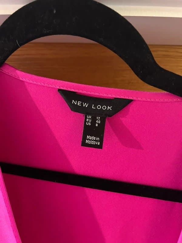 New Look Pink Midi silk wrap dress