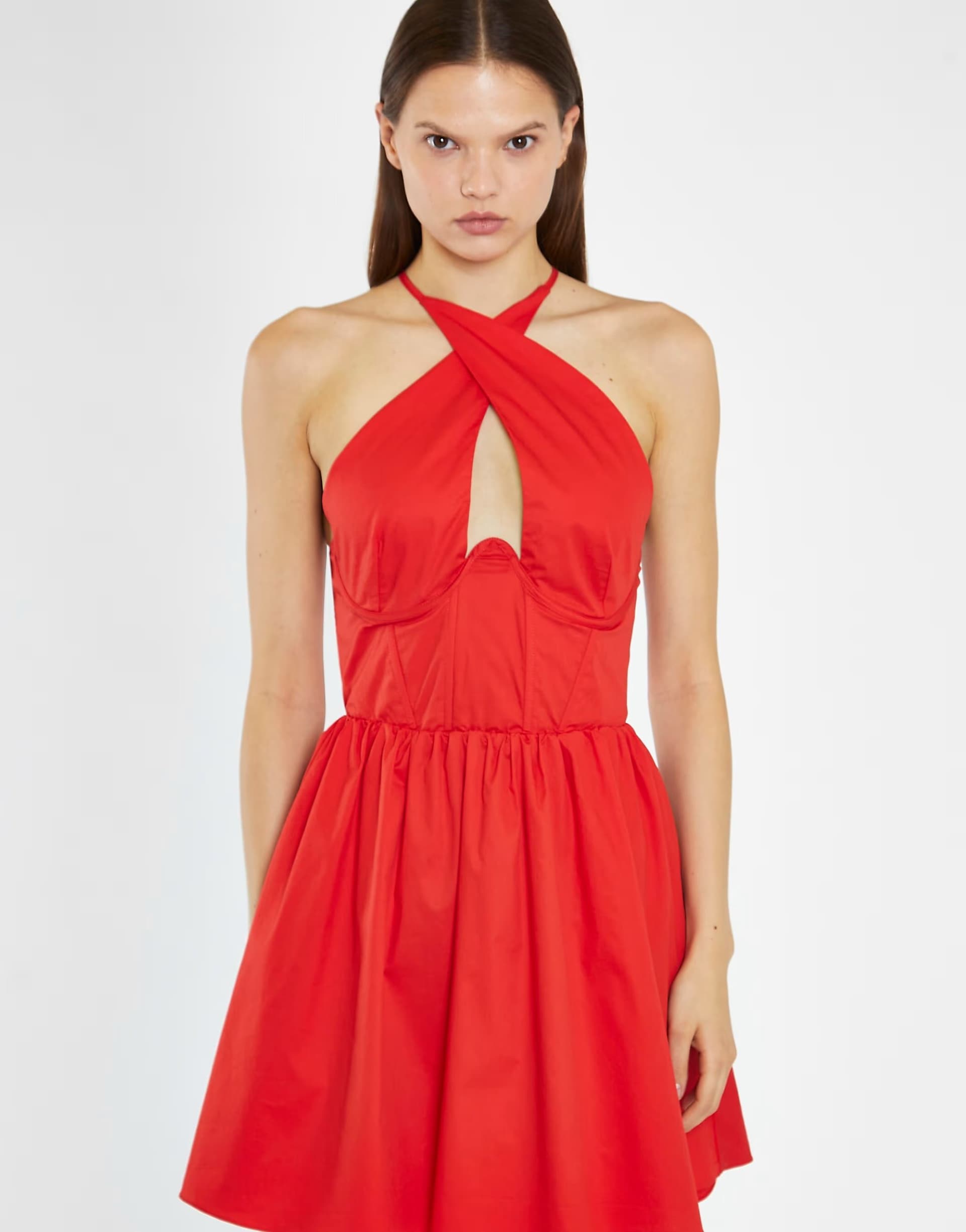 ASOS Glamorous Halterneck mini dress in poppy red