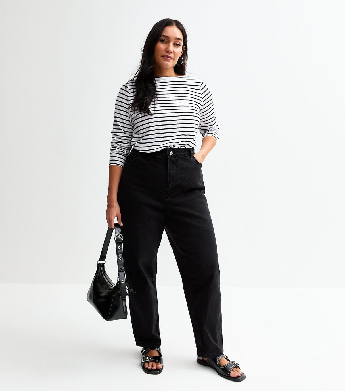 New Look Plus Size Black High Waist Mom Jeans