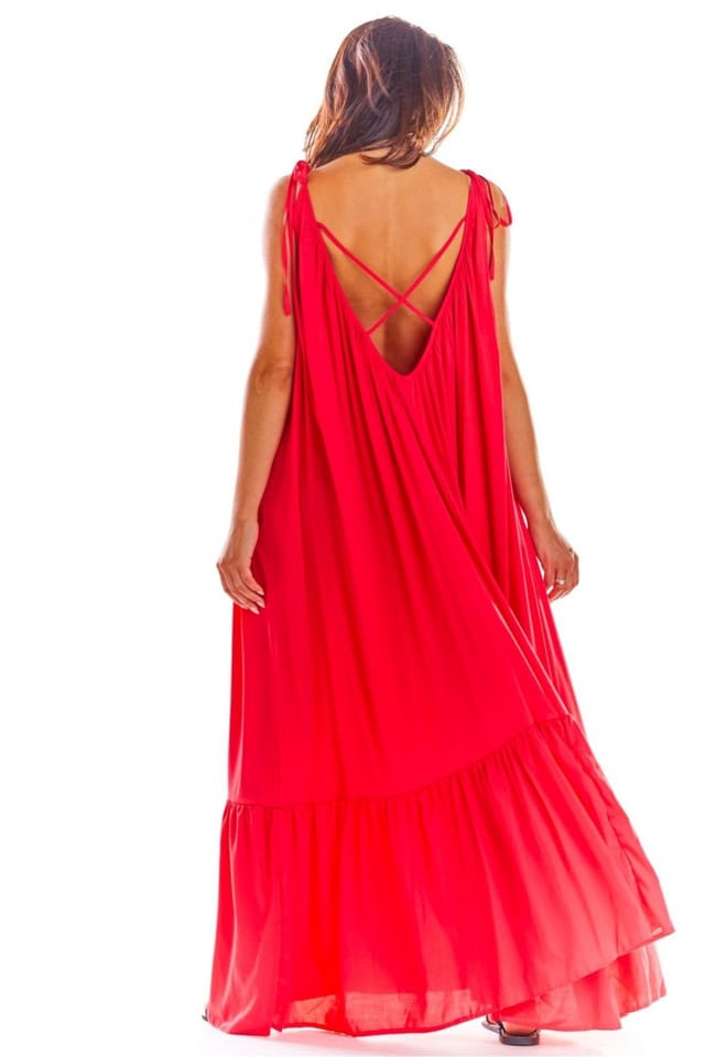 Love Lace Love Lace Women's Airy Viscose Loose Summer Flounce Dress Style 133696 in Red - 3