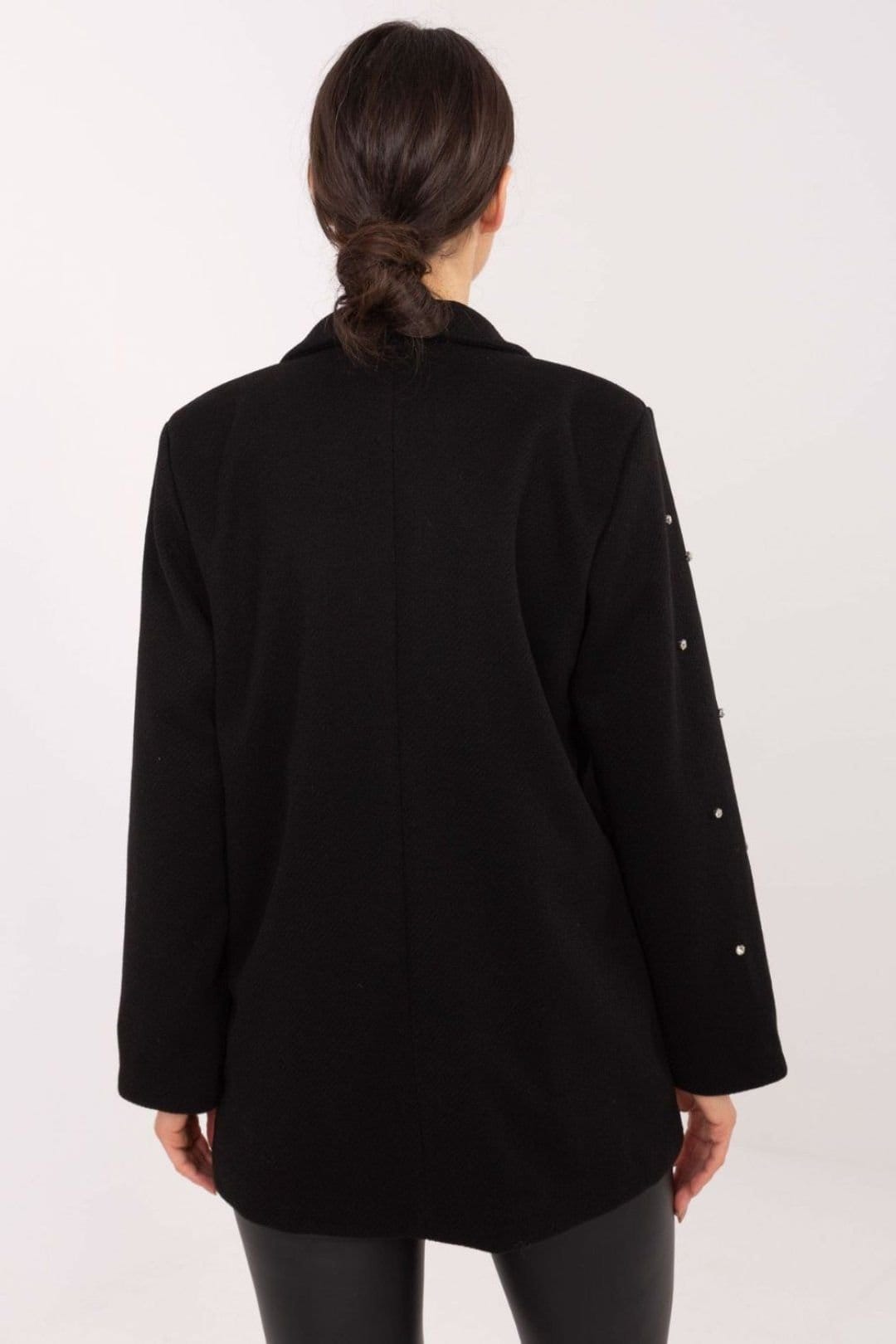 Love Lace Love Lace Women's Embellished Notched Lapel Blazer in Black - 4