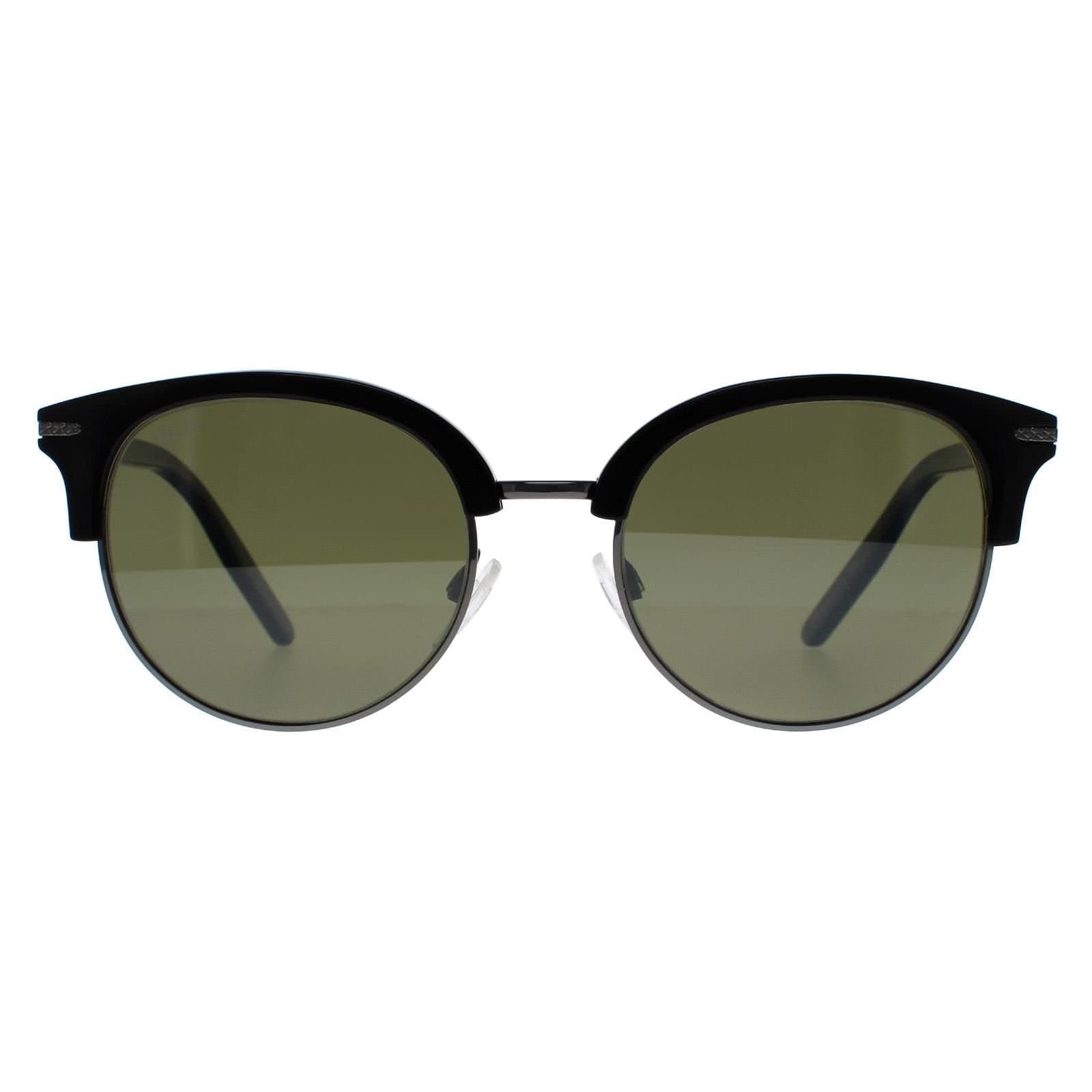 Serengeti Serengeti Women's Round Shiny Dark Gunmetal Black Mineral Polarized 555nm Green Lela in Grey