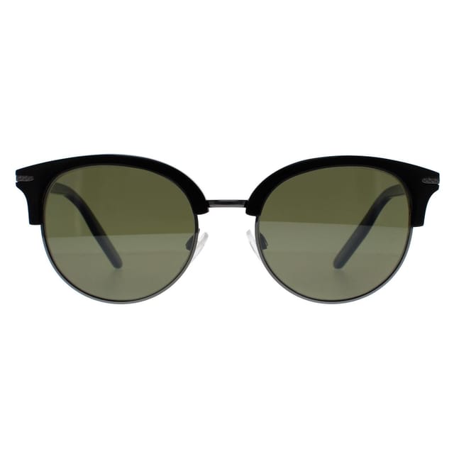 Serengeti Serengeti Women's Round Shiny Dark Gunmetal Black Mineral Polarized 555nm Green Lela in Grey - 2