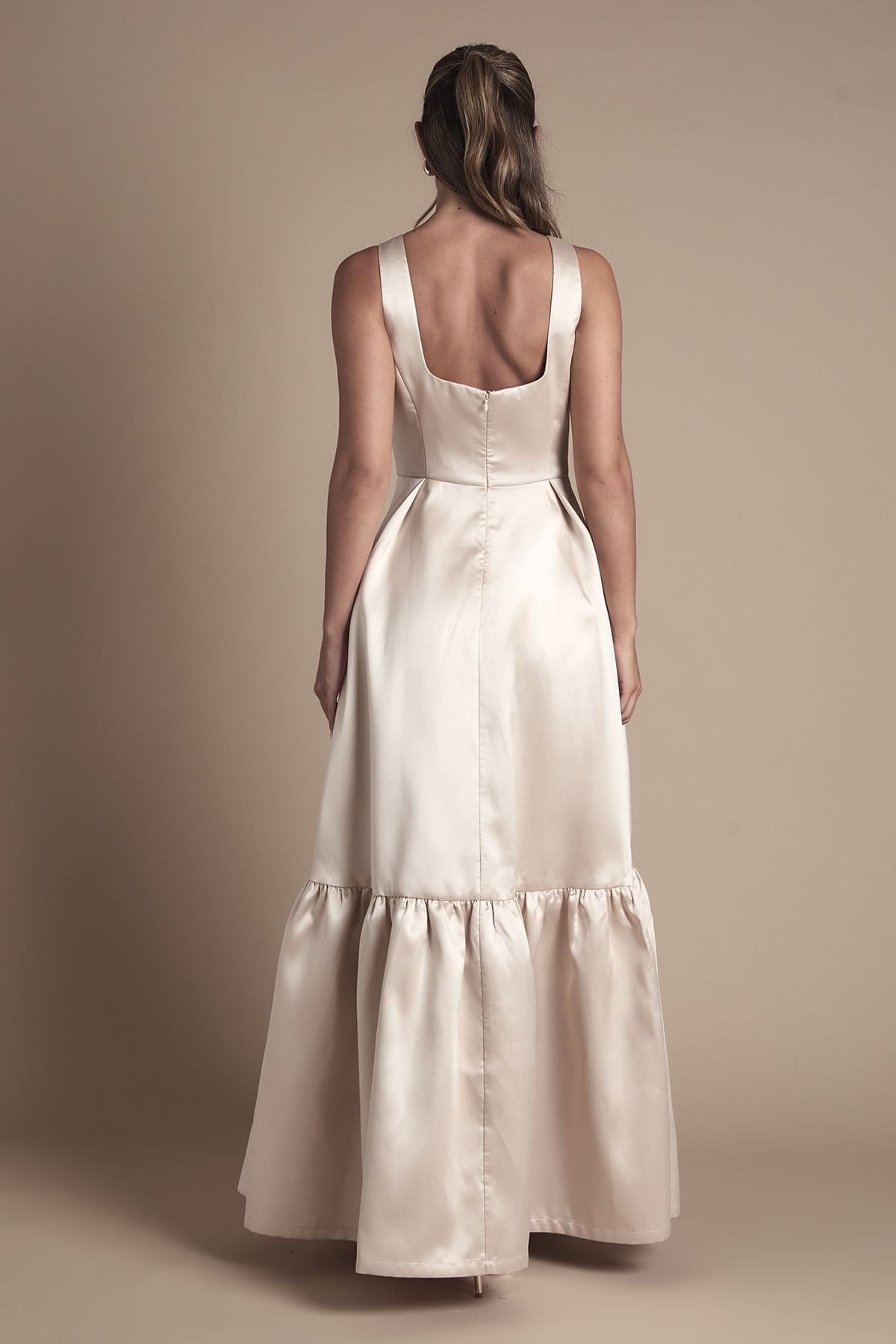 Coast Coast Women's Twill Strapless Full Skirted Bridesmaid Dress in Champagne - 4