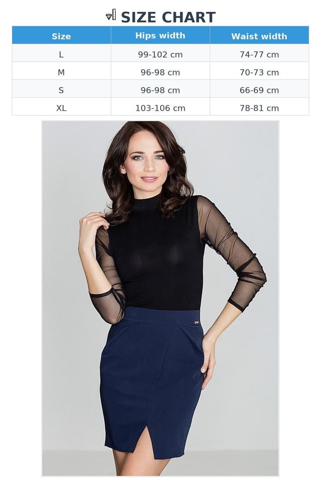 Love Lace Love Lace Women's Asymmetrical Front Pencil Belted Skirt in Blue - 3