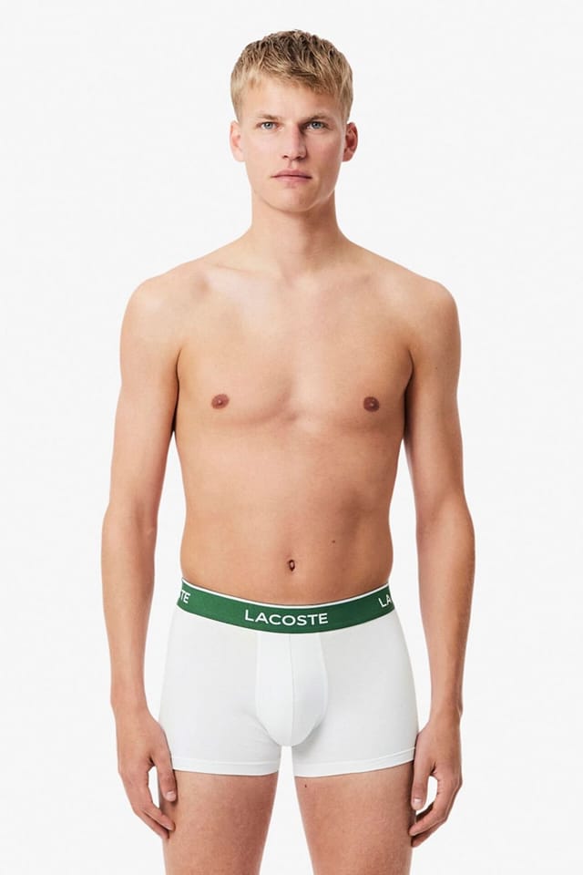 Lacoste Lacoste Men's 3-Pack Stretch Cotton Trunks Black/Grey/White - 2