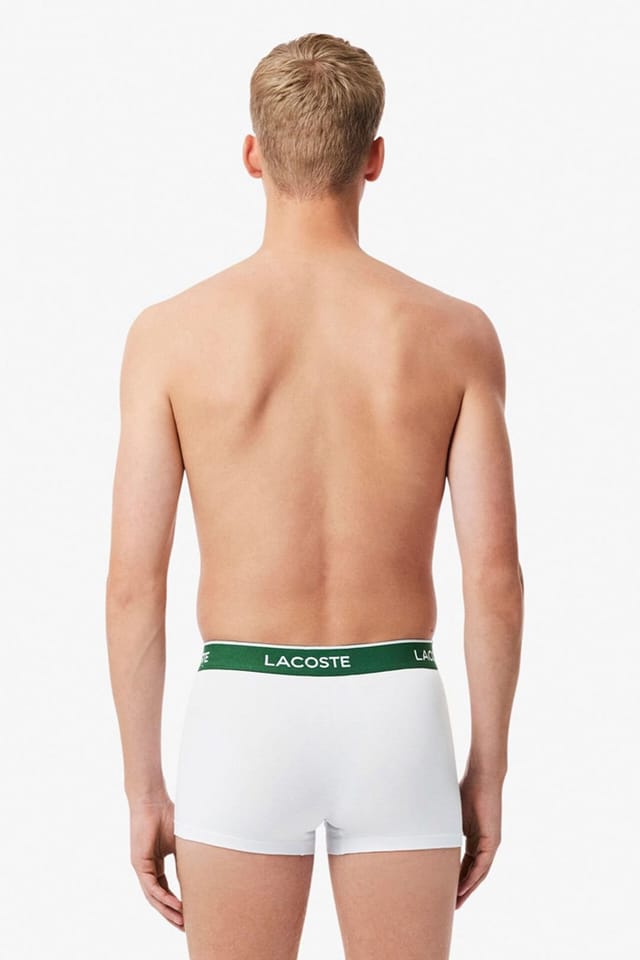 Lacoste Lacoste Men's 3-Pack Stretch Cotton Trunks Black/Grey/White - 3