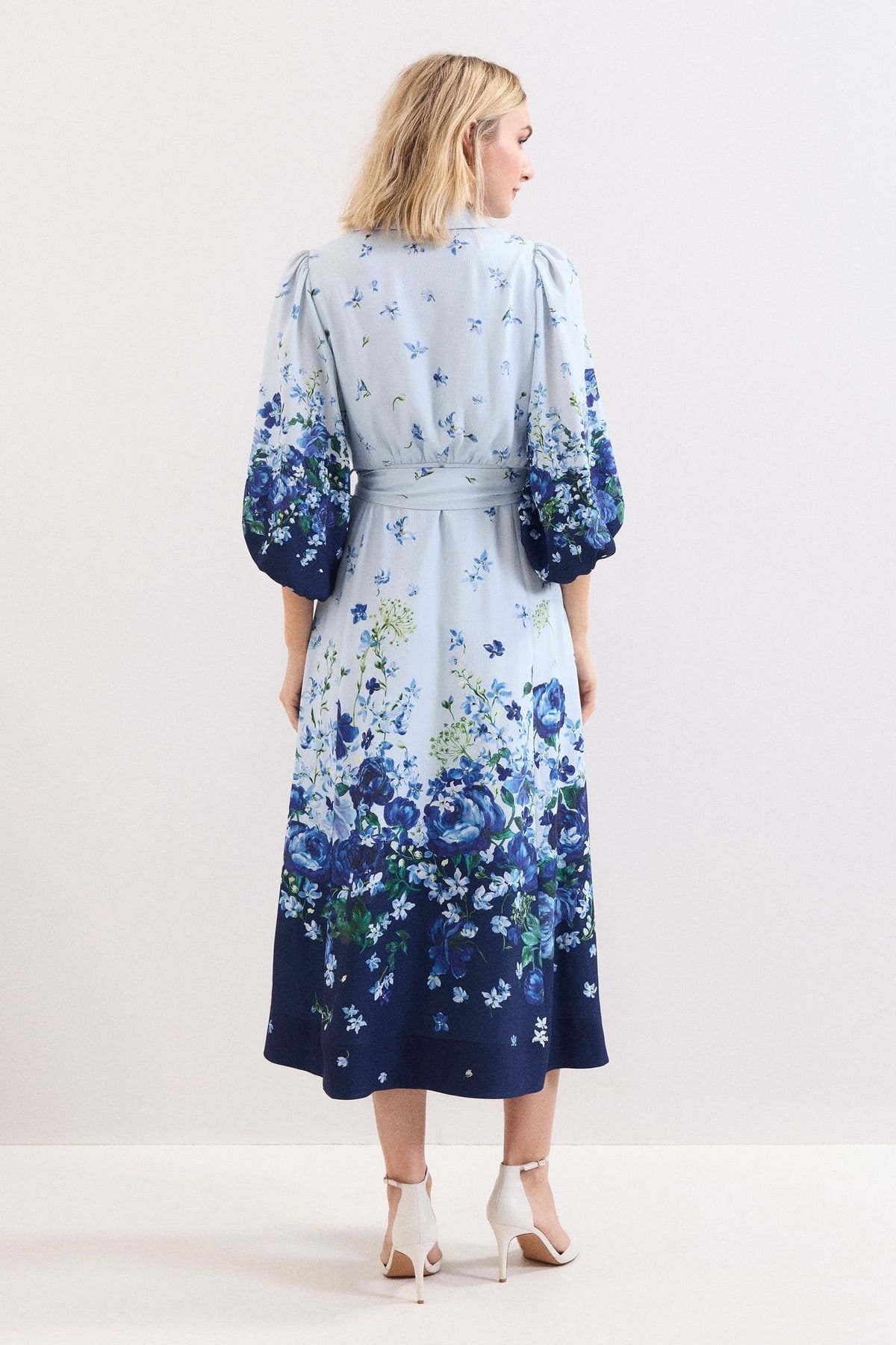 Phase Eight Phase Eight Women's Petite Noella Shirt Dress in Baby Blue - 4