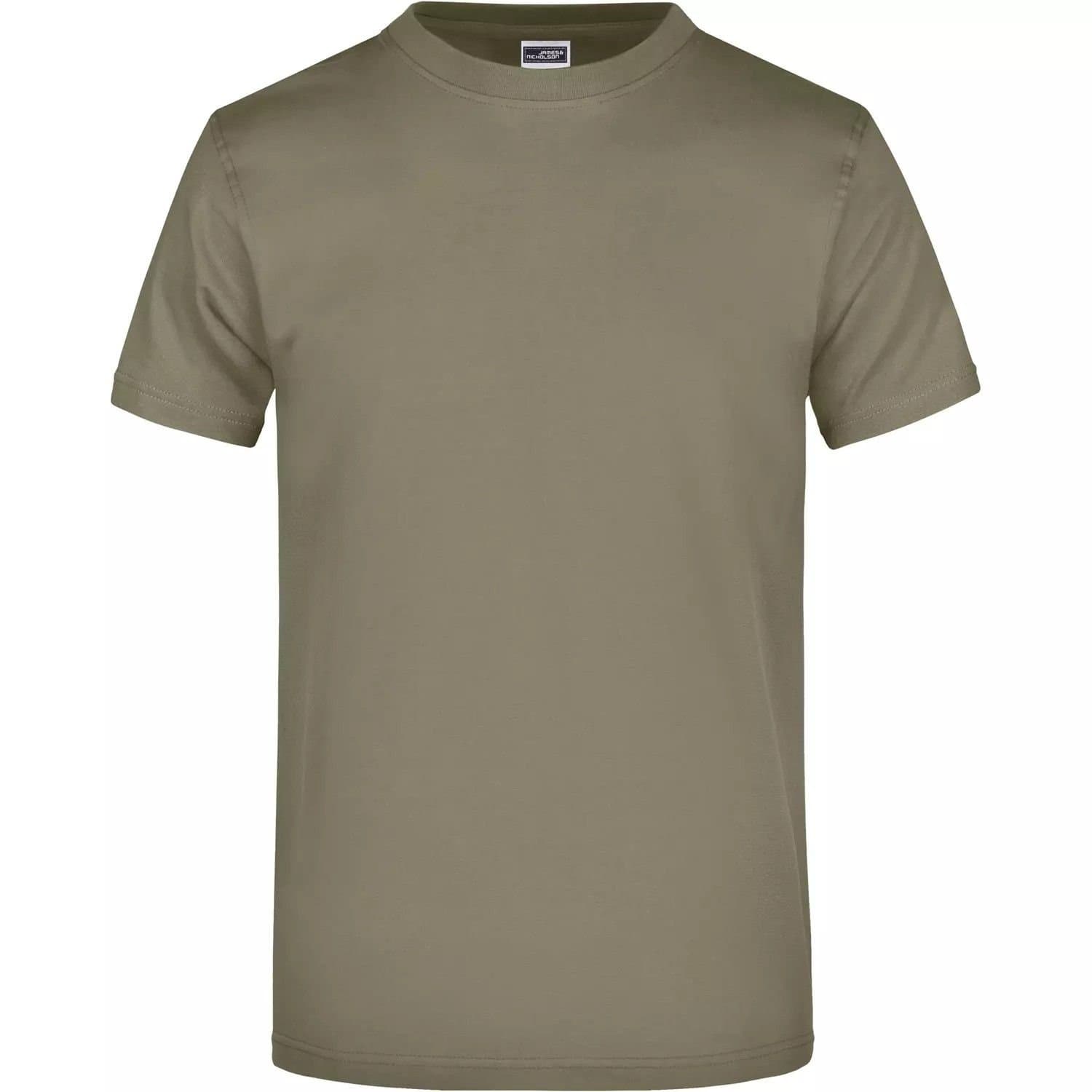 James and Nicholson James and Nicholson Men's Heavyweight Crew Neck T-Shirt in Olive